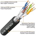 Miniatyrbild 2 av 4: Emelec VíasCom -50m Datakabel CAT7 S/FTP BC 4x2x26AWG monterad på fästen med RJ45 50 - Mjuk PVC - Svart -