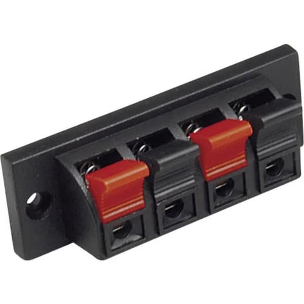 Högtalaruttag kvinnlig bas, vertikal BKL Electronic 0205026 Totalt antal poler: 4 svart 1 st.
