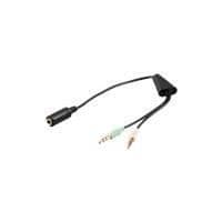 Ljudadapterkabel 2xJack 3,5 mm hane -Jack 3,5 mm hona