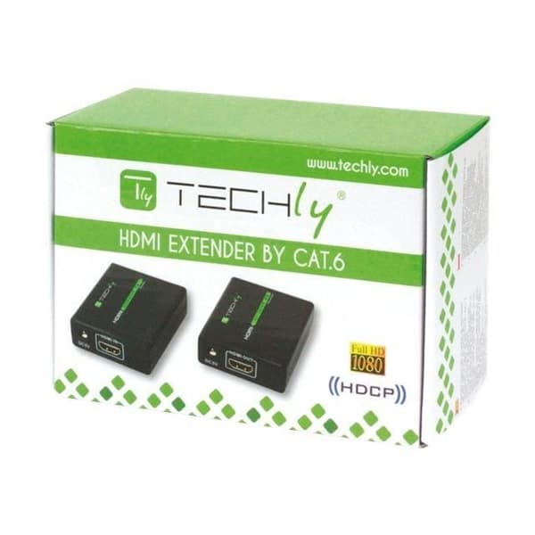 Längdare för ljud och video - techly - HDMI Full HD 3D förlängare - 60 m - Svart - HDMI-kontakt
