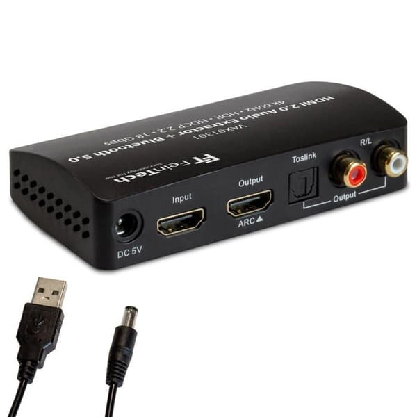 Feintech - VAX01301 - HDMI Audio Extractor Adapter Converter Splitter 5.1 med Bluetooth-sändare 4K 60Hz ARC