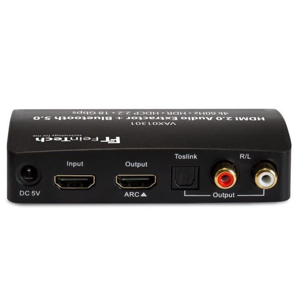 Feintech - VAX01301 - HDMI Audio Extractor Adapter Converter Splitter 5.1 med Bluetooth-sändare 4K 60Hz ARC