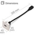 Miniatyrbild 3 av 4: Waytex HDMI frontplatta 37267 45x45 F/F honkabel 20 cm