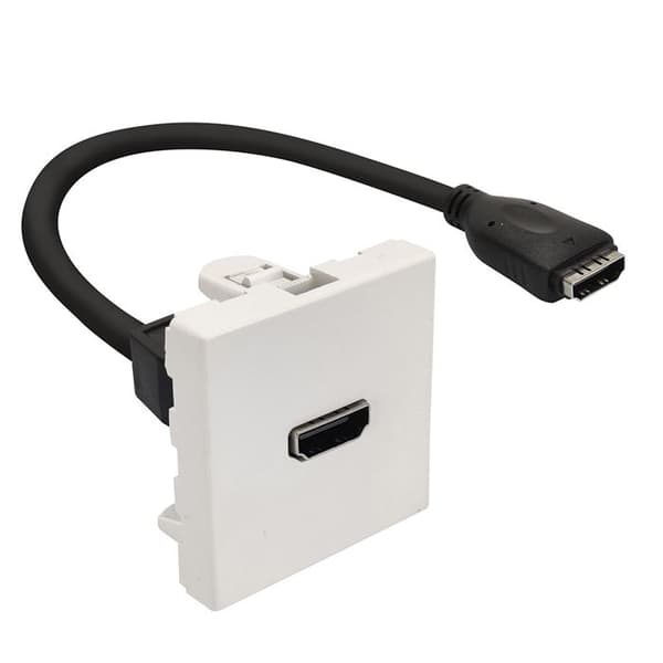 Waytex HDMI frontplatta 37267 45x45 F/F honkabel 20 cm