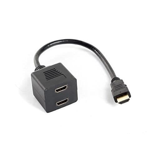 lanberg AD 0019 BK HDMI A hane till 2 x HDMI A hona (1.4) splitteradapter med kabel svart 20 cm -