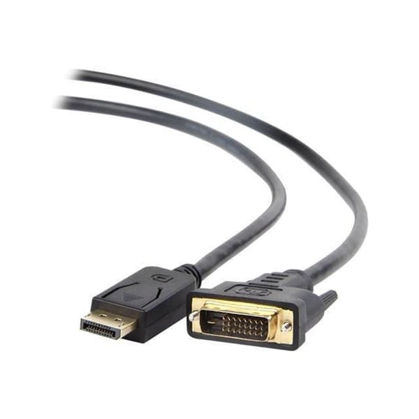 Displaykabel till DVI 1m - GEMBIRD - CC-DPM-DVIM-1M - Skärmad - Gjuten - Svart