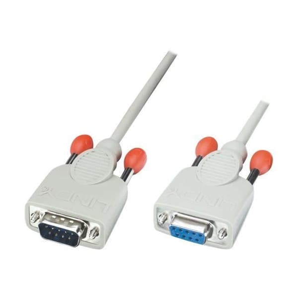 RS232 Sub-D 9 M-F kabel. 3m - Lindy - Formgjutna kontakter - Alla kablar anslutna