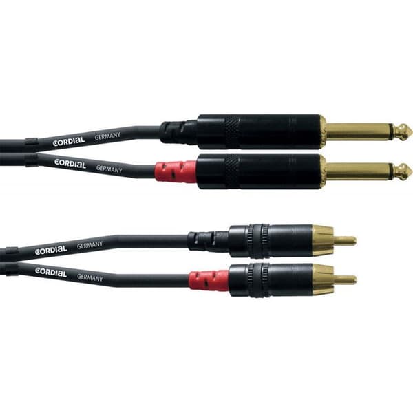 Cordial CFU 6 PC-kabel 2x RCA hane / 2x stereojack 6,35 mm - 6m