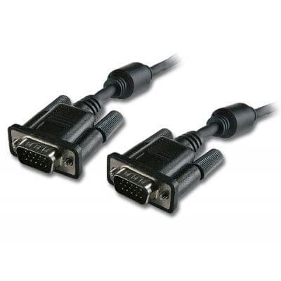 VGA-kabel 20m - Standard - M/M - Svart - Ansluter dator till skärm - VGA-kontakter