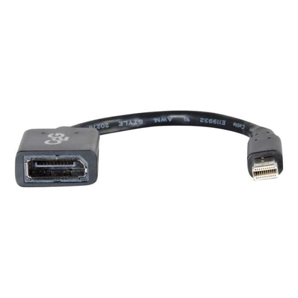 C2G Mini DisplayPort till DisplayPort Adapter Converter DisplayPort-kabel Mini DisplayPort (M) till DisplayPort (F) 15 cm svart