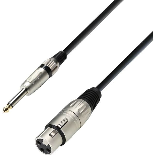 Adam Hall-kablar K3MFP0600 hona XLR till 6,3 mm monojack mikrofonkabel, längd 6m