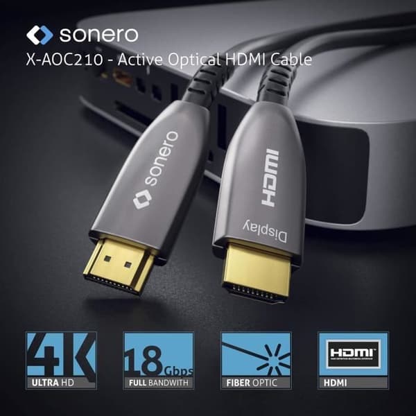 Sonero 20m UHD 2160P 4K60Hz HDR 18Gbps fiber optic HDMI-kabel
