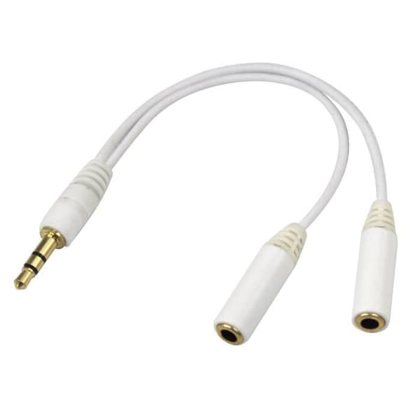 TRIXES Vit 3,5 mm hörlursdelarkabel. audio