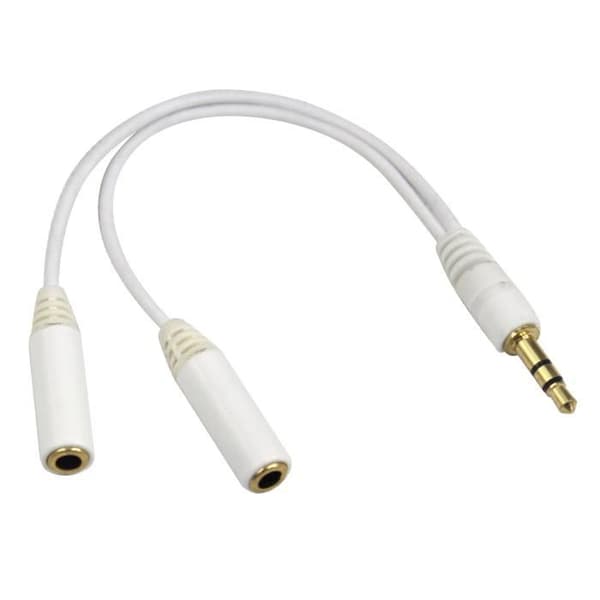 TRIXES Vit 3,5 mm hörlursdelarkabel. audio