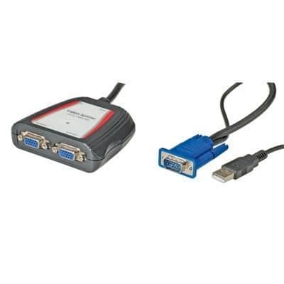 VÄRDE 14.99.3523 Svart kabel - Samtidig visning på 2 skärmar - HD15 och USB A-kontakter