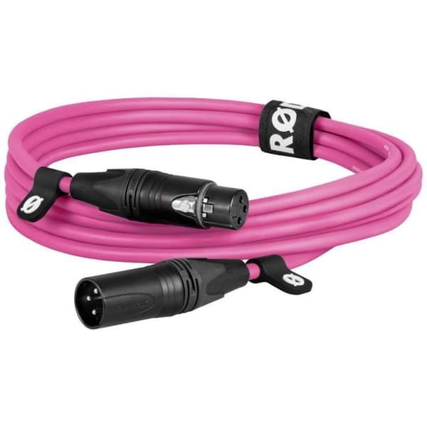 RODE XLR3M-P 3m XLR anslutningskabel - Rosa - Lämplig för scen och studio
