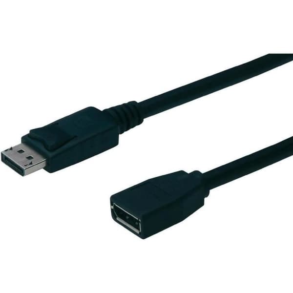 CONRAD förlängningskabel och displayport 2m Svart