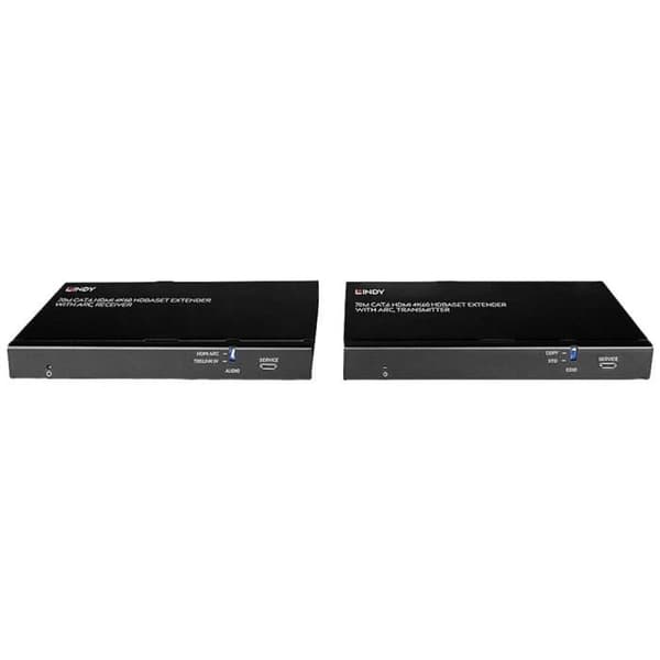 LINDY 70m Cat.6 HDMI 4K60 Repeater, Audio, IR & RS-232 HDBaseT Extender med ARC