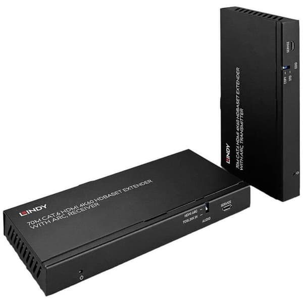 LINDY 70m Cat.6 HDMI 4K60 Repeater, Audio, IR & RS-232 HDBaseT Extender med ARC