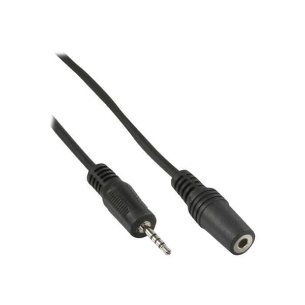 InLine Audiokabel 4-stifts mikrojack (M) till 4-stifts minijack (F) 2 m svart