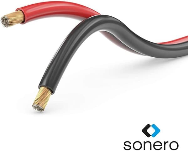 Sonero - S-SC2250RB-10 - (R) 10 meter 2x2,50mm CCA Högtalarkabel/högtalarkabel, Färg: Röd/Svart