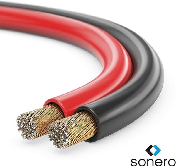 Sonero - S-SC2250RB-10 - (R) 10 meter 2x2,50mm CCA Högtalarkabel/högtalarkabel, Färg: Röd/Svart