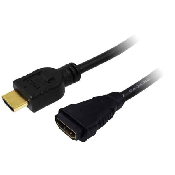 HDMI förlängningskabel 1,4, svart, 1,0m