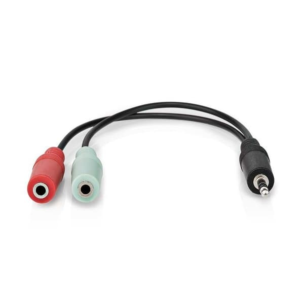 Stereo ljudkabel - NEDIS - CAGB22150BK02 - 3.5 mm Hane - 2x 3.5 mm Tikka - 0.20 m Anthracit