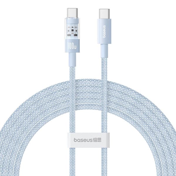 Baseus Gem USB C til USB C hurtigopladerkabel 2 m 100 W Blå