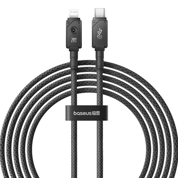 Baseus Ubrydeligt USB C til iP-kabel 2 m 20 W Sort