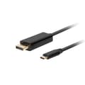 Miniatyrbild 1 av 2: Lanberg ljud-videokabel - CA-CMDP-10CU-0010-BK - Videokabel-adapter 1 m USB Typ-C DisplayPort Svart ()