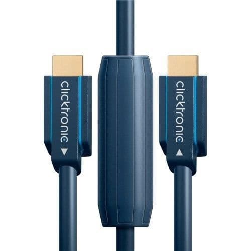 Aktiv HDMI-kabel med Ethernet för full HD/3D-TV - CLICKTRONIC - 70088 - HDMI-kontakt - 25m - Blå