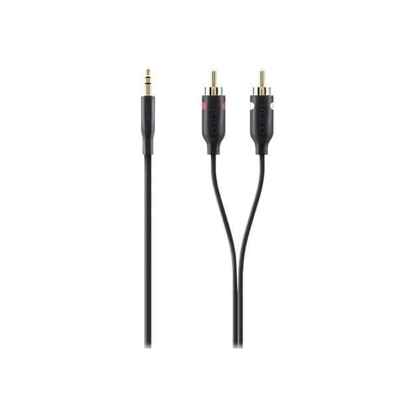 BELKIN 3,5 M/M 2 x RCA M/M bärbar ljudkabel - Svart guld - 2 m