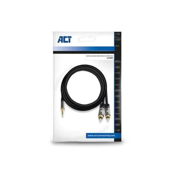 3,5 mm till 2 x RCA-ljudanslutningskabel - ACT - 1,5 m