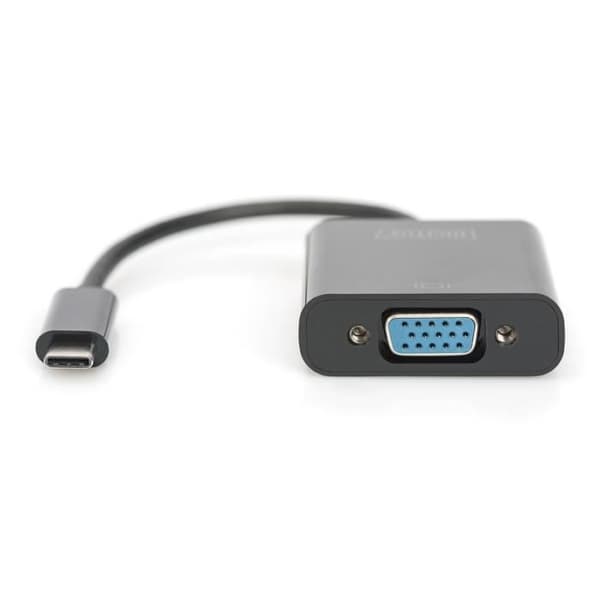 Digitus DA-70853, 0,15 m, USB C, VGA (D-Sub), hane, hona, rak