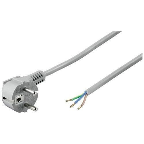 Wentronic vinklad nätsladd (Schuko med 3 ledare) 2m grå - NK 103 G-200