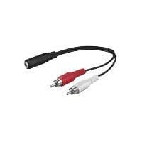 MicroConnect - Ljudadapter - 3,5 mm stereo minitelefonkontakt (F) - 2 RCA phono-uttag (M) - 20 cm