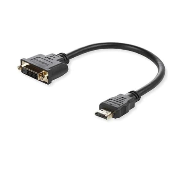ADAPTER HDMI - DVI M-F, 15CM SVART, HDMI TILL DVI (24+1) KAN GÅ B SIGNAL