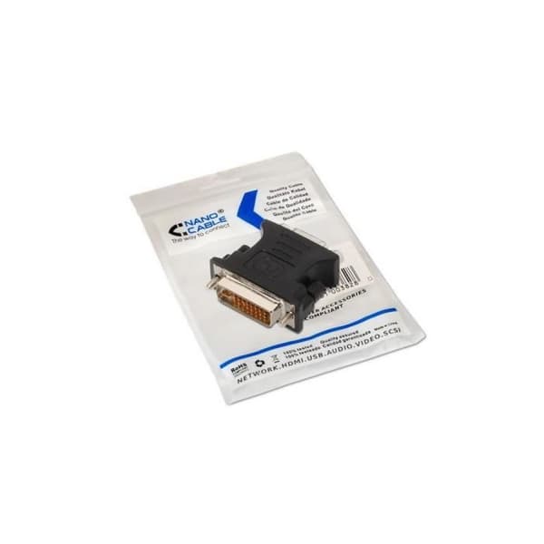 Omvandlare DVI 24 + 5 till VGA HDB 15 NANOCABLE 10.15.0704 Hane-uttag Hon-uttag