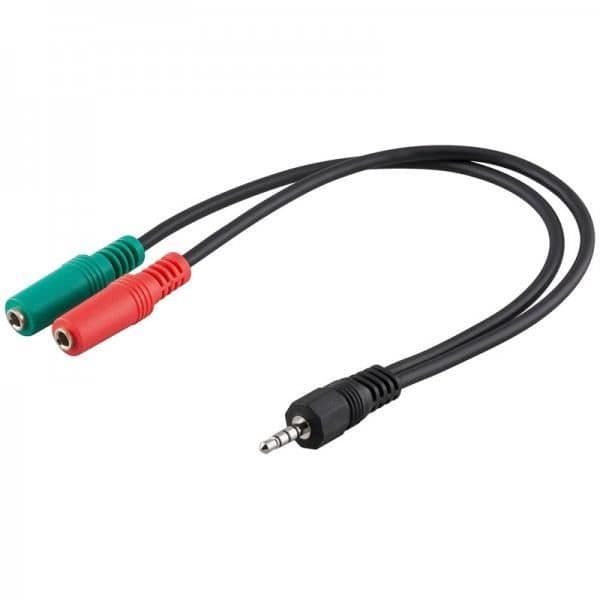 Adapterkabel 3,5 mm hane - 2 x jack 3,5 m...