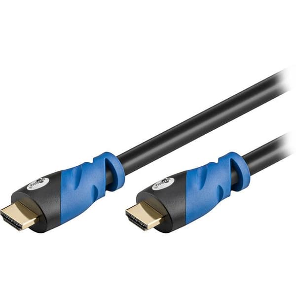 Goobay Premium High Speed HDMI med Ethernet (0,5 m) - HDMI 2.0 Ethernet hane/hane Premium-kabel kompatibel med 3D och 4K@60Hz (