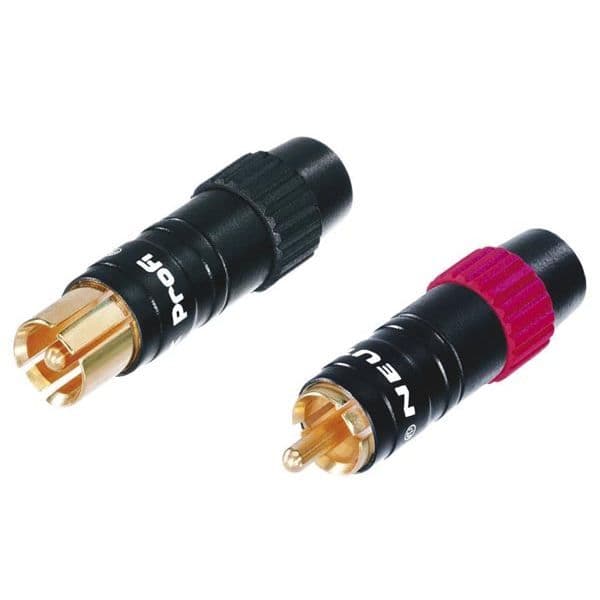 RCA-kontakt - NEUTRIK - Guld - 7.3mm - Metallisk - Fjäderkontakt