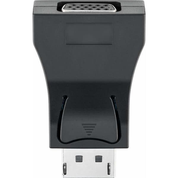 DisplayPort-adapter - goobay - HD-15 (F) till DisplayPort (M) - Låsningsbar kontakt - Svart