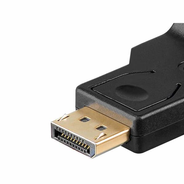 DisplayPort-adapter - goobay - HD-15 (F) till DisplayPort (M) - Låsningsbar kontakt - Svart