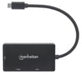 Miniatyrbild 2 av 6: Manhattan USB-C dockningsstation/hubb, Portar (x3): DVI-I, HDMI och VGA-portar, Obs: Endast en port kan användas åt gången, Extern strömförsörjning be