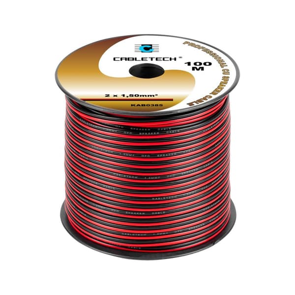 Højttalerkabel 1,5 mm sort-rød
