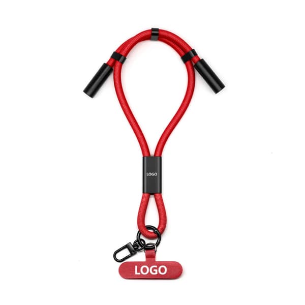 INF Justerbart Lanyard Opladerkabel - Bærbar Data Synkronisering Rød