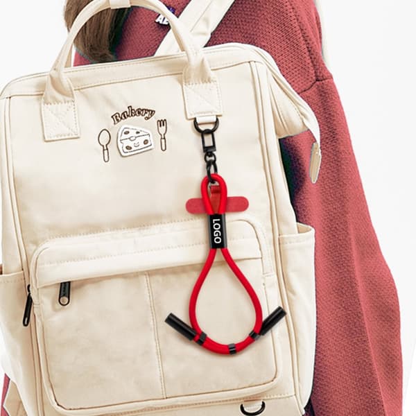 INF Justerbart Lanyard Opladerkabel - Bærbar Data Synkronisering Rød