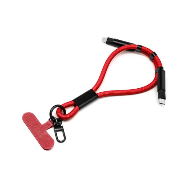 INF Justerbart Lanyard Opladerkabel - Bærbar Data Synkronisering Rød