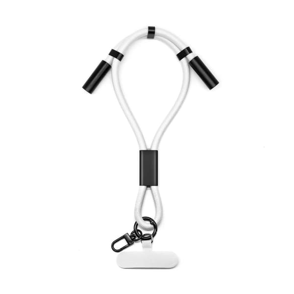 INF Justerbart Lanyard Opladerkabel - Bærbar Data Synkronisering Hvid
